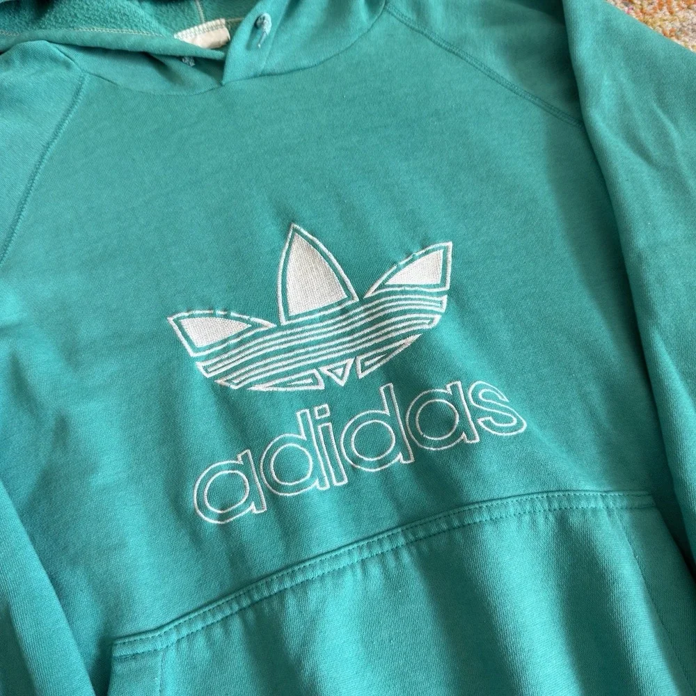 Vintage 80s Adidas Trefoil Embroidered Hoodie Check measurements